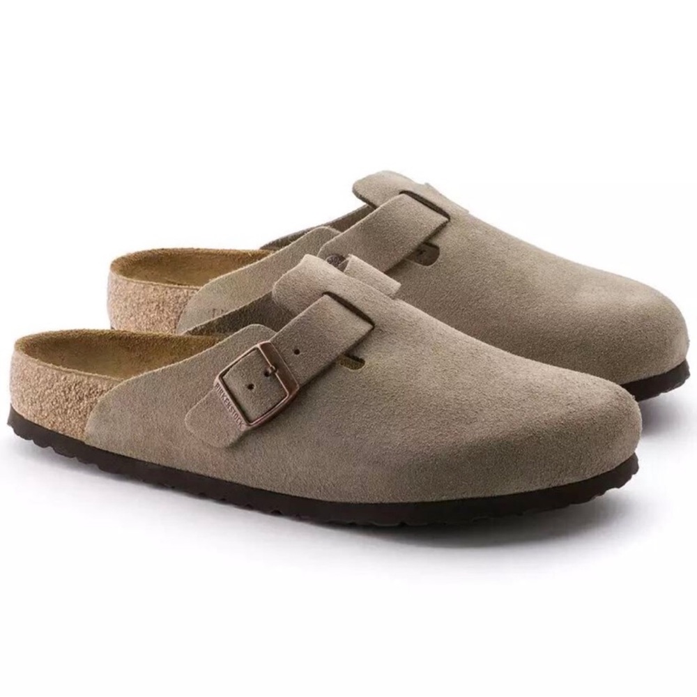 Birkenstock Boston Soft Footbed Clogs In Taupe
